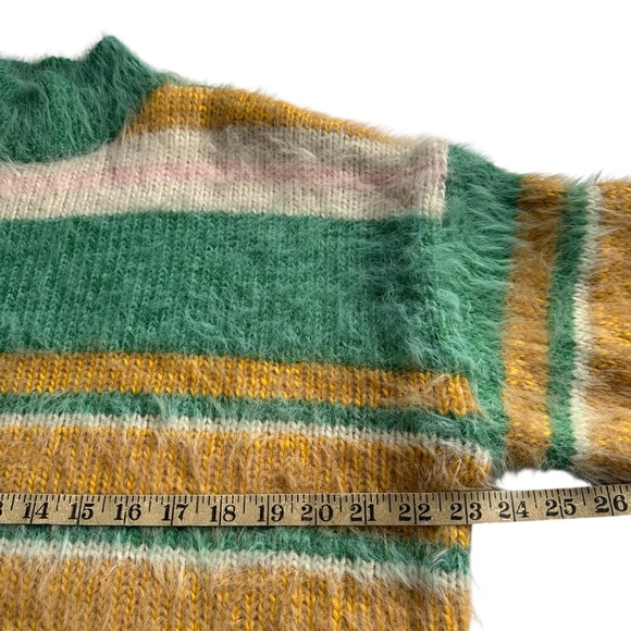 Kimchi Blue UO Fuzzy Striped Mock Neck Oversized Sweater Size XS - Picture 11 of 13